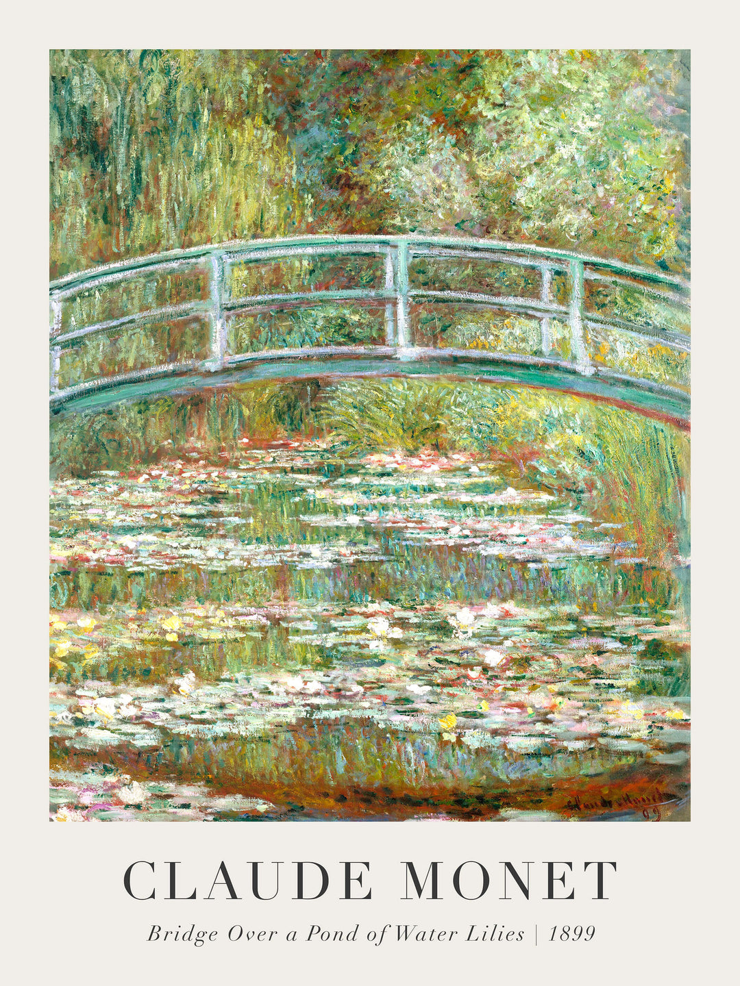 Claude Monet - Bridge over a pond of water lilies.
